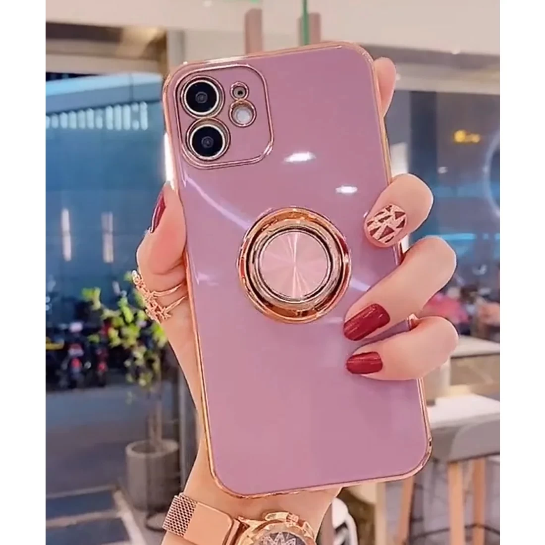 Lace Ladies ゴールドフレームiPhoneケース