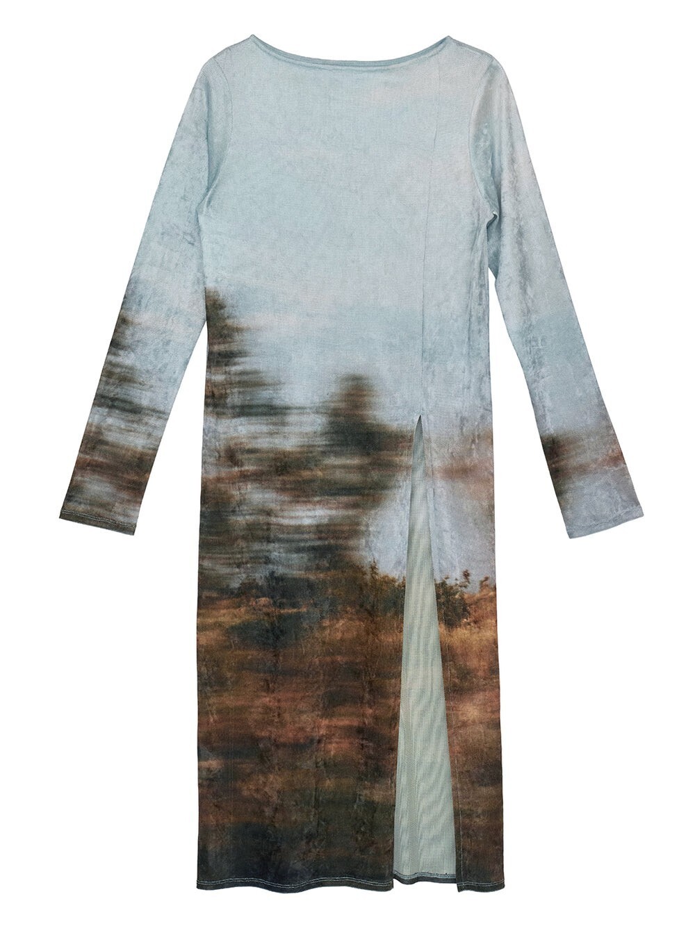 AMERI VINTAGE UND LANDSCAPE PRINT LONG TOP