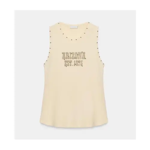 ZARA スタッズテキストTシャツ