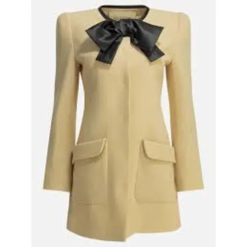VALENTINO Bow-detail wool coat / dress