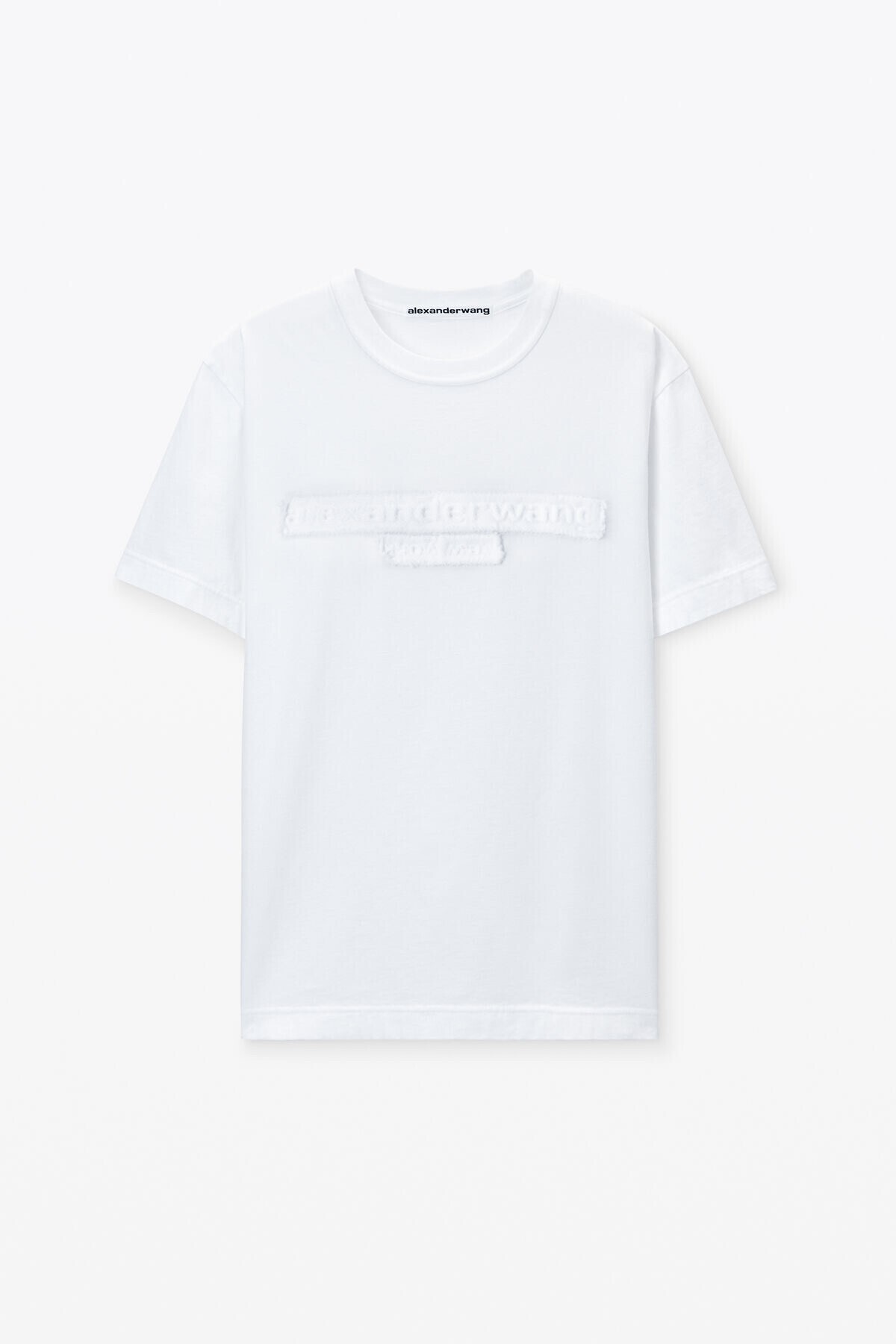 Alexander Wang コットンジャージー ユニセックス ディストレストロゴ tシャツ