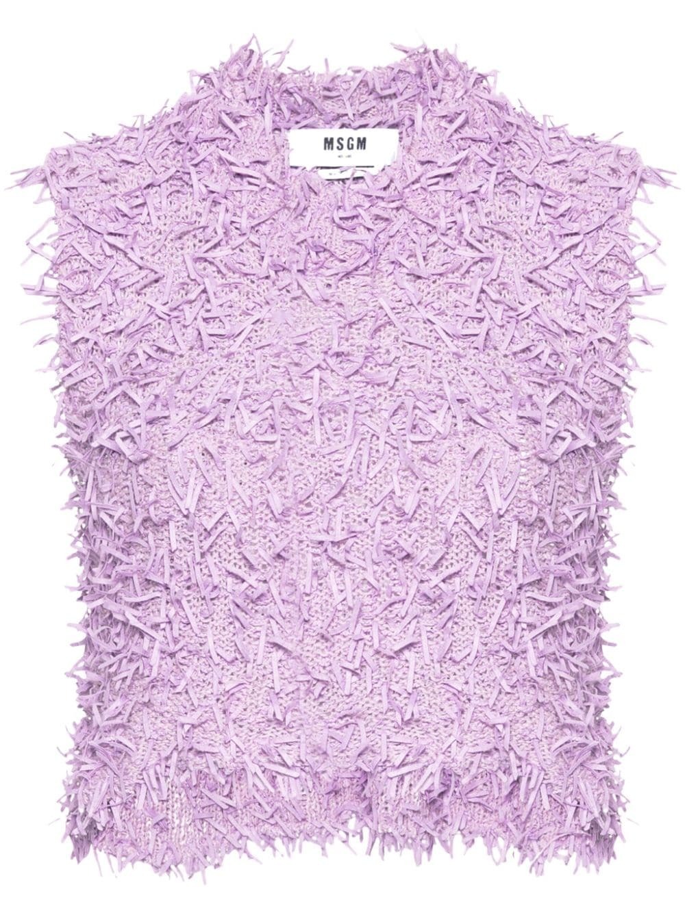 MSGM テクスチャード ニットトップ