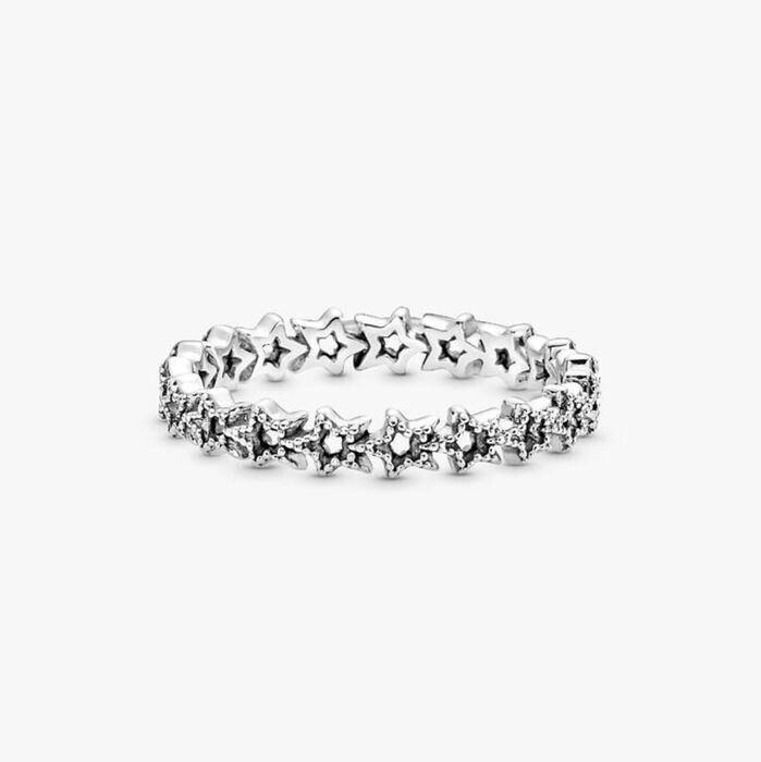 PANDORA Band of Asymmetric Stars Ring/シルバー 星モチーフ
