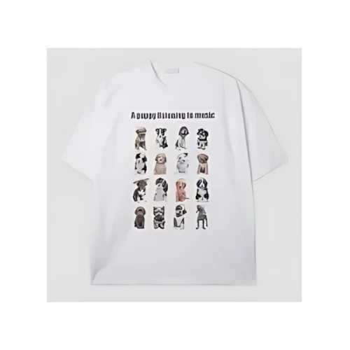 ASCLO パピーヘッドフォン半袖Tシャツ