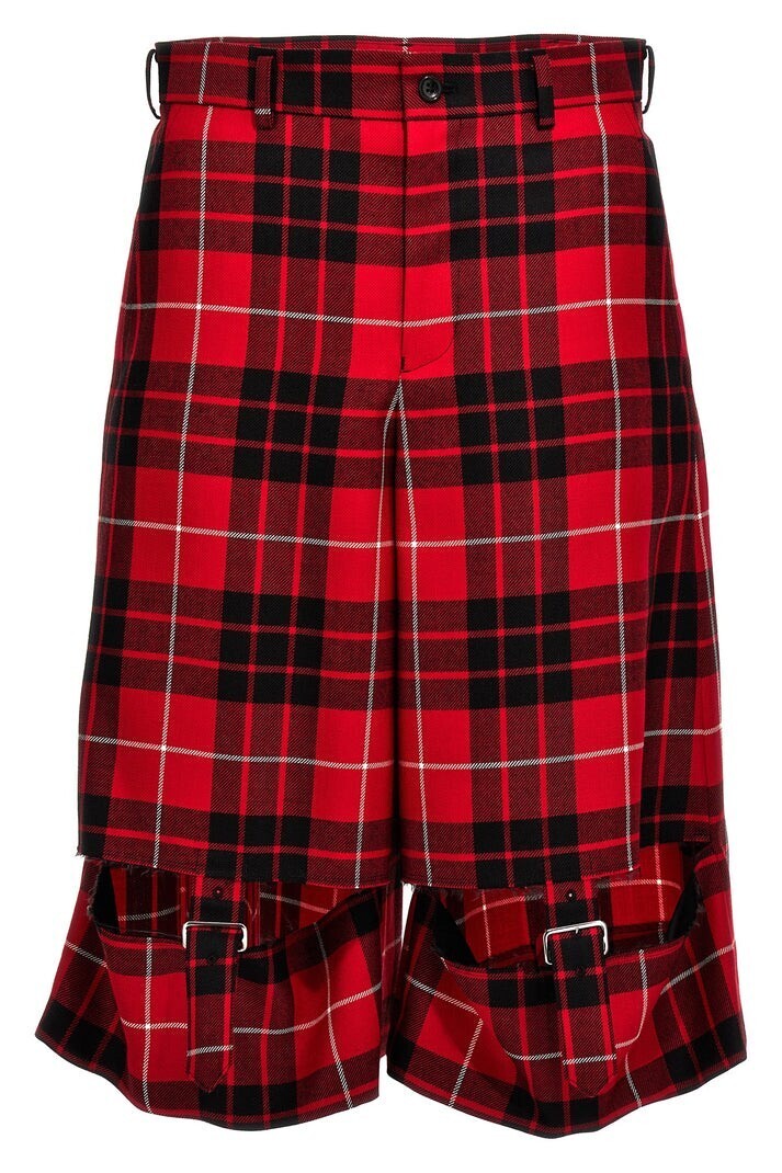 BLACK Comme Des Garçons CHECK BERMUDA SHORTS