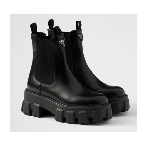 PRADA プラダ モノリス ブラッシュドレザー ブーティ