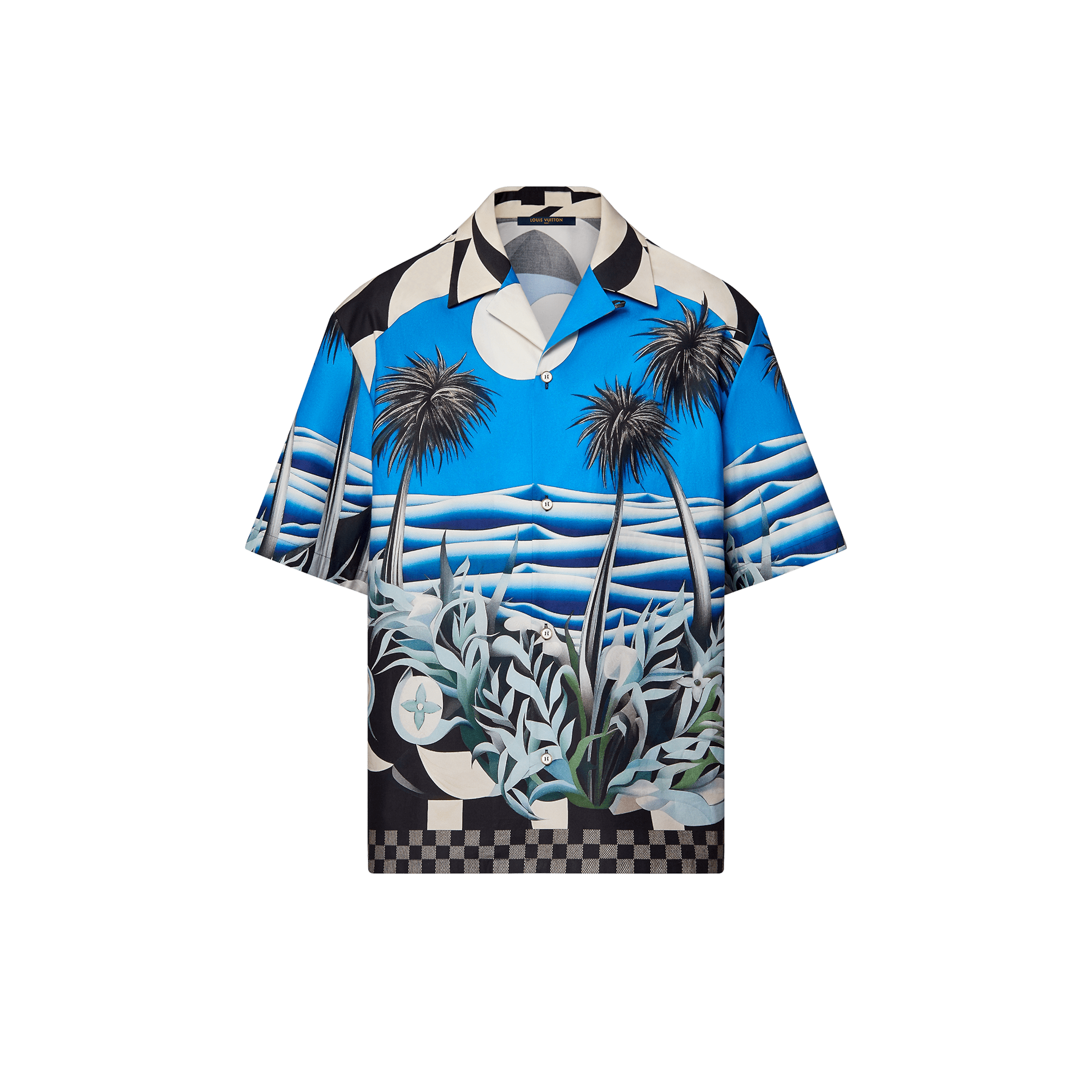 LOUIS VUITTON プリントショートスリーブコットンシャツ