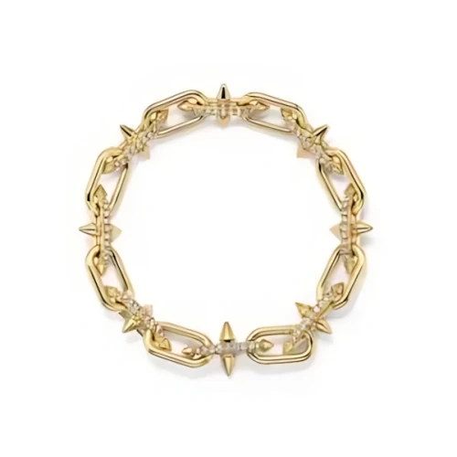 Tiffany & Co. リンク ブレスレット ゴールドにダイヤモンドをセッティング