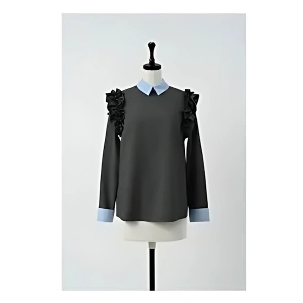 hue DAY TO EVENING DOUBLE CUFFS FRILL BLOUSE