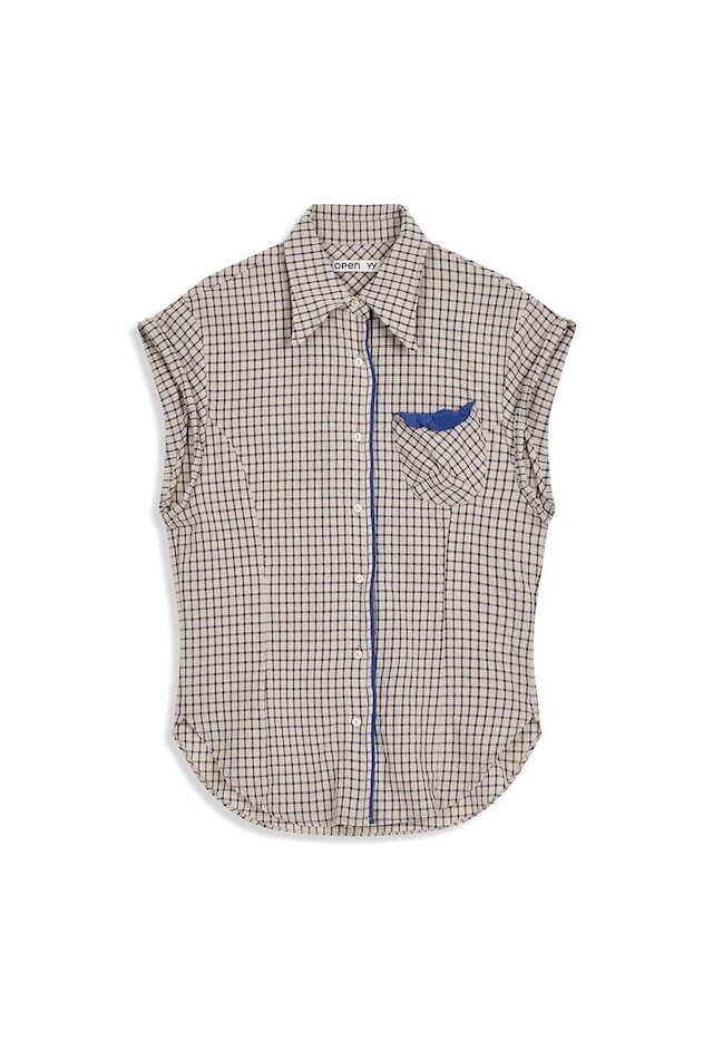 OPEN YY COLOR BLOCK WIRE SHIRT