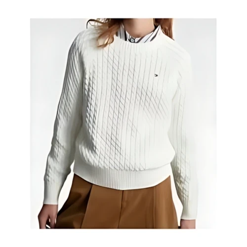 Tommy Hilfiger コットンミニケーブルクルーネックセーター