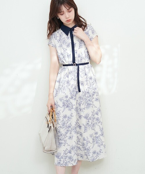 natural couture 襟付きレトロワンピース
