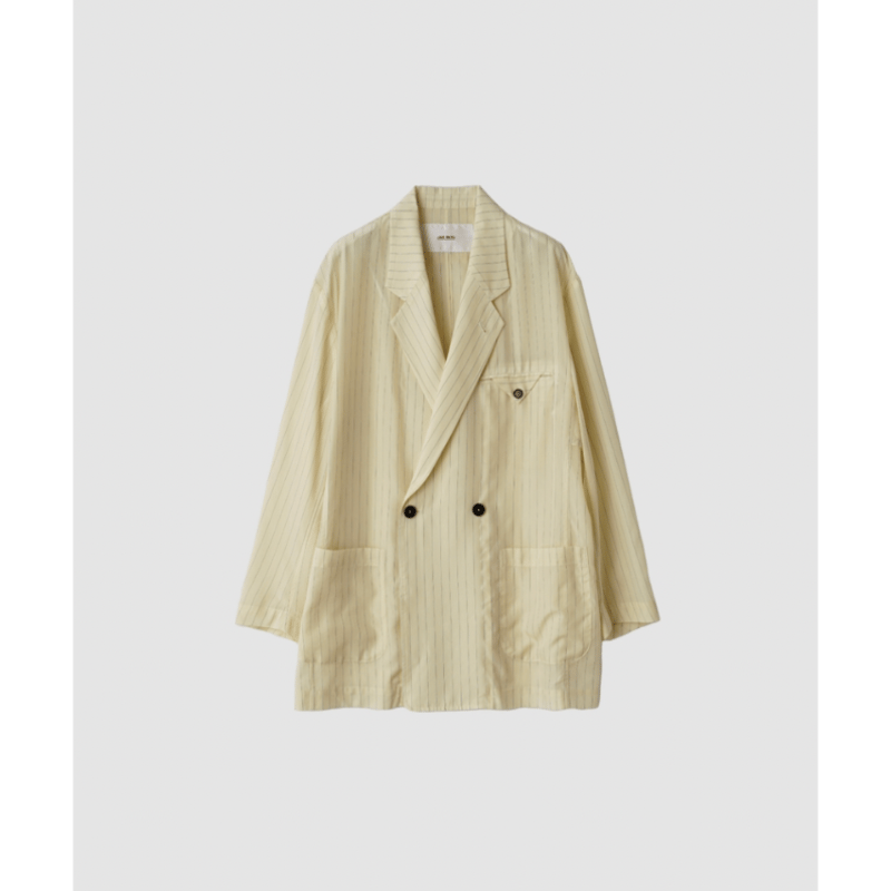 JANE SMITH WASHED CUPRO STRIPE INSIDE OUT TAILORED 2B JACKET