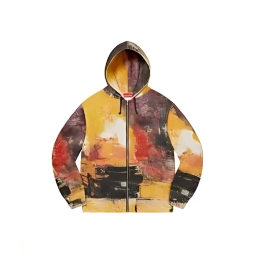 Supreme Fire Zip Up Hooded Sweatshirt