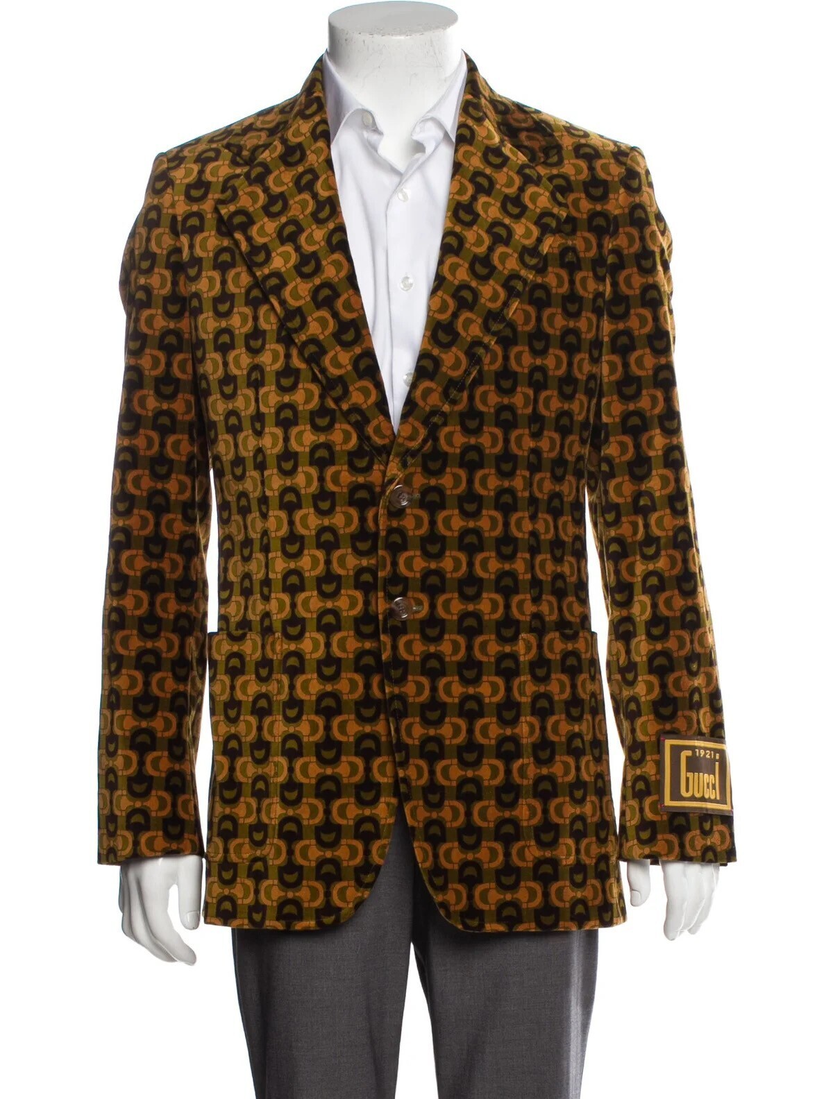 GUCCI Horsebit Accent Printed Blazer