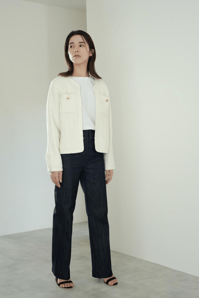 maison de Dolce. ツイードニットジャケット【white】