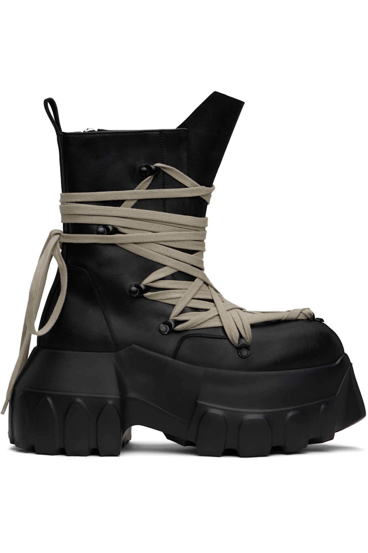RICK OWENS ブラック Hollywood Megalace Mega Tractor ブーツ