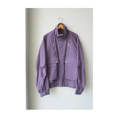 TAUPE NYLON CONSTRUCTIVE ZIP JACKET