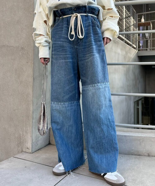 etsinta リメイクデニムイージーワイドパンツ