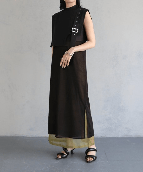 &g’aime BELTED LONG KNIT TOPS/986-64009