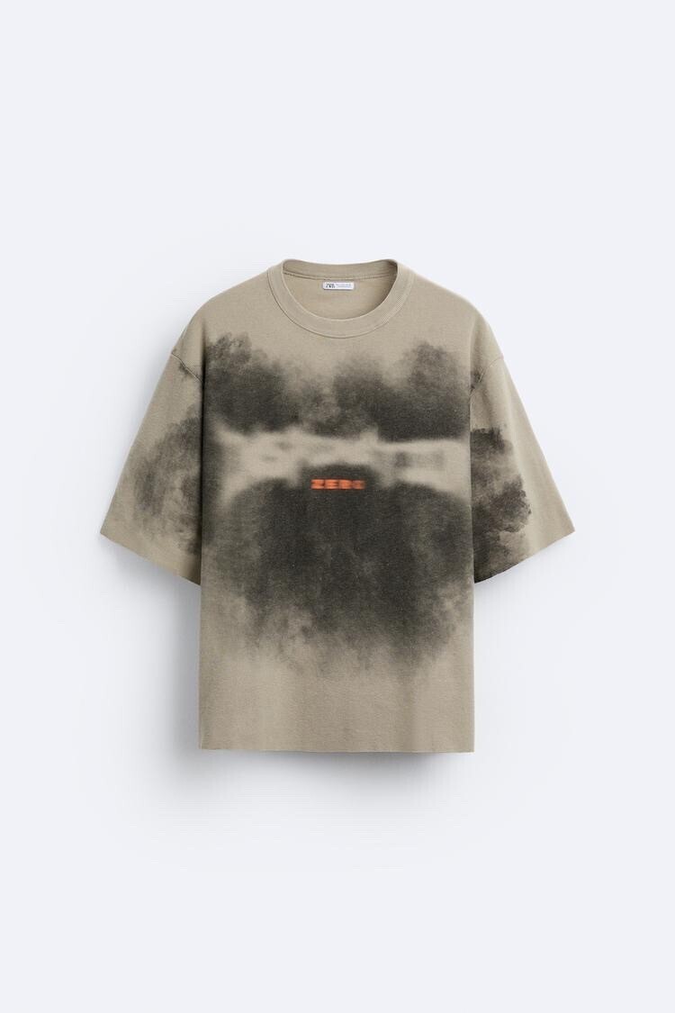ZARA スプレープリント ニット Ｔシャツ