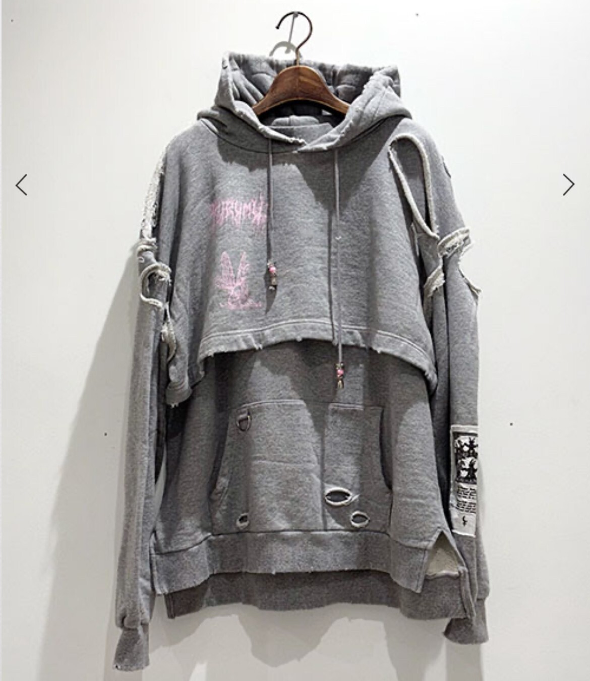 rurumu: collage printed layered hoodie