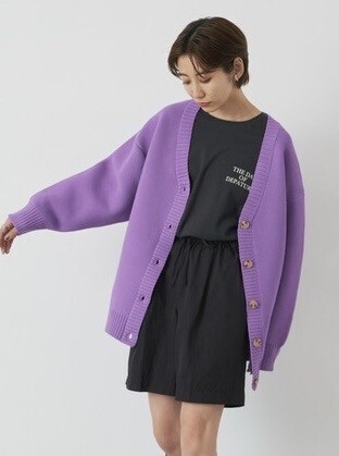 Auntie Rosa Holiday ドロップショルダーオーバーサイズカラーカーデ