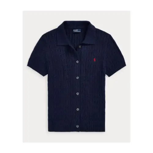 POLO RALPH LAUREN ケーブル コットン ショートスリーブ Polo カーディガン
