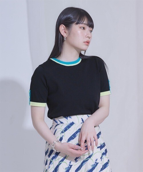 miette 袖口ボタンマルチカラートップス
