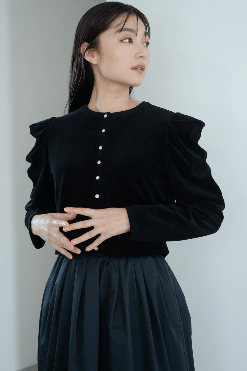 maison de Dolce. ベロアカーディガン【black】