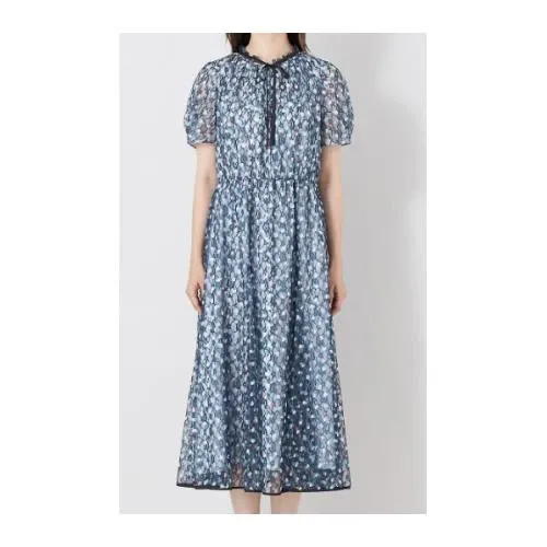 TO BE CHIC シアーラッセルプリントフレアドレス