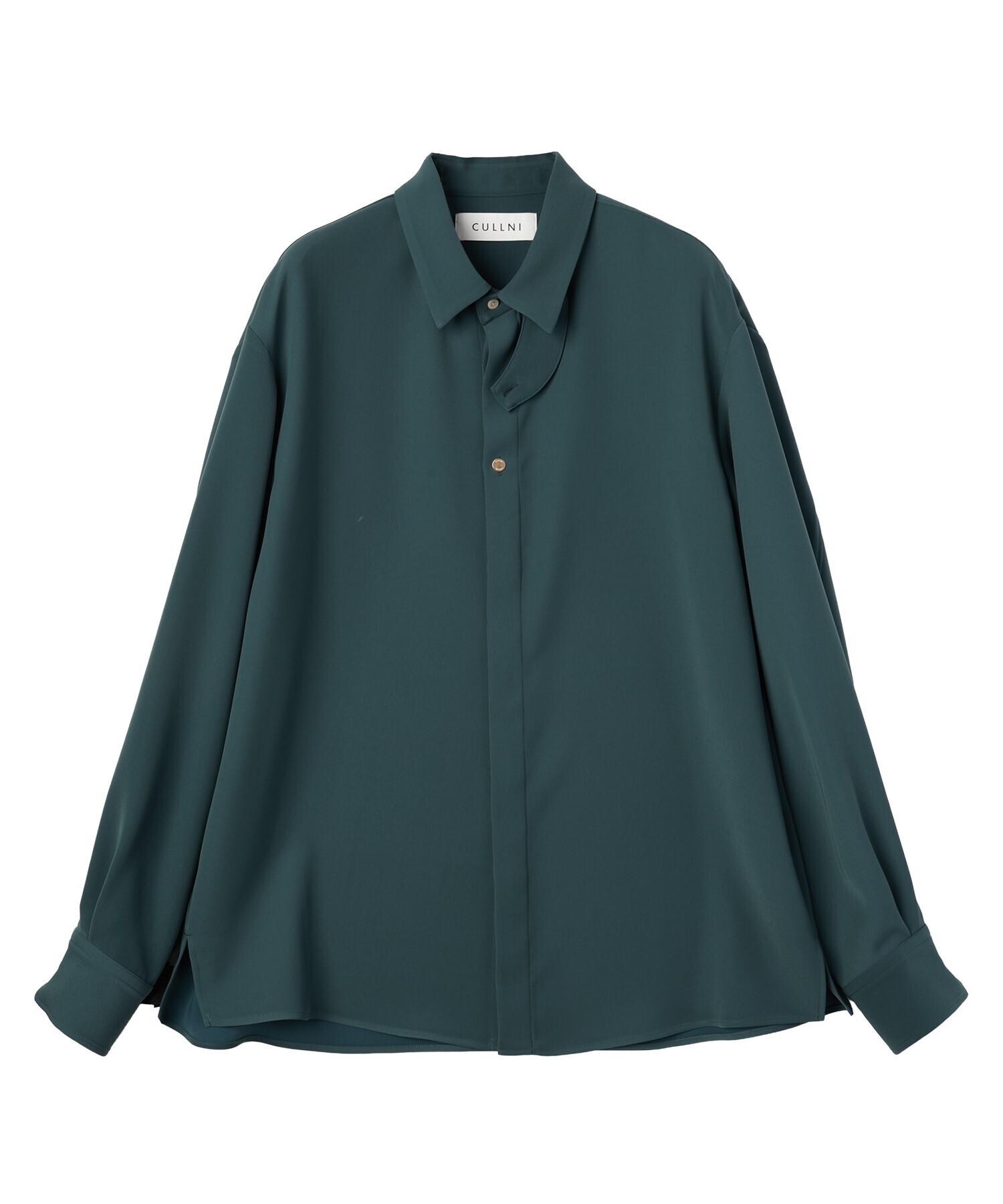 CULLNI Double Cloth Twill Front Fly Chin Tab Shirt
