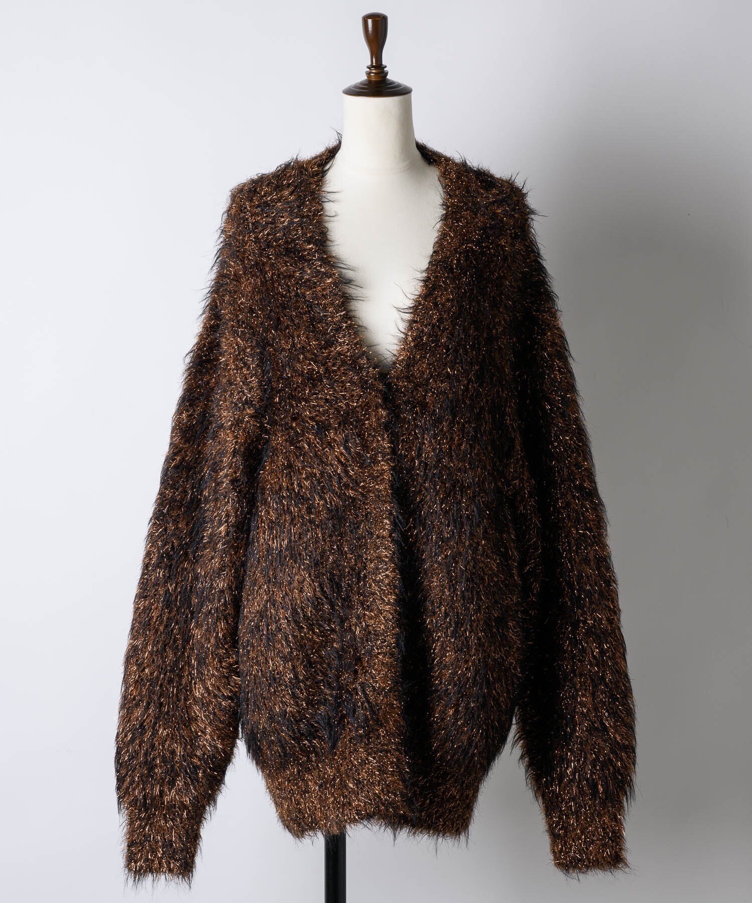 yae 2way glitter feather knit cordigan/2wayグリッターフェザーニットカーディガン