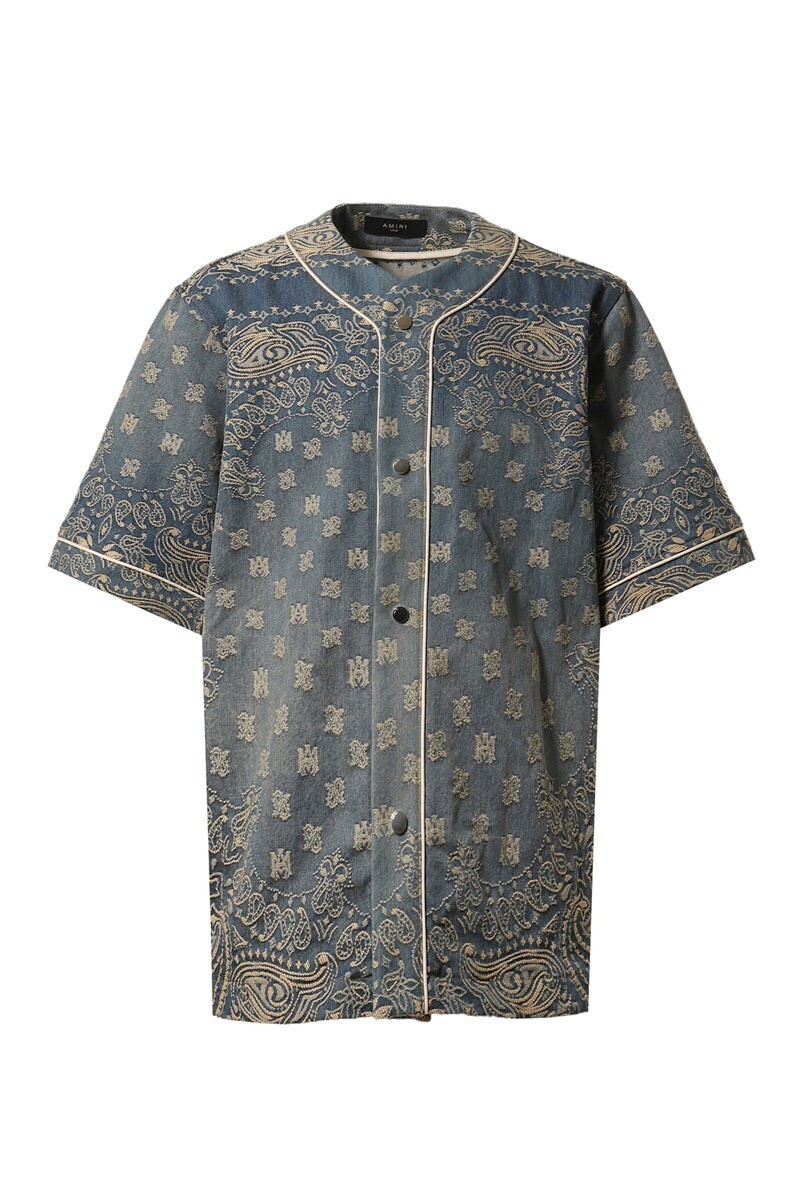 AMIRI BANDANA JACQUARD BASEBALL SHIRT