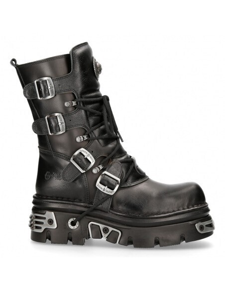 NEW ROCK BOOT BLACK REACTOR WITH LACES M-373-S4