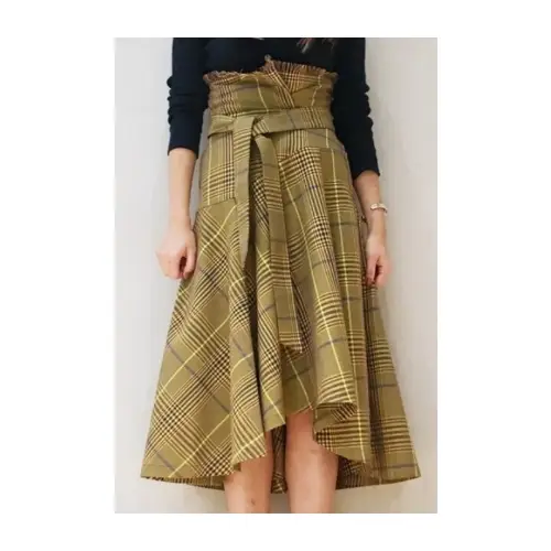 CITY グレンチェックアシンメトリースカート