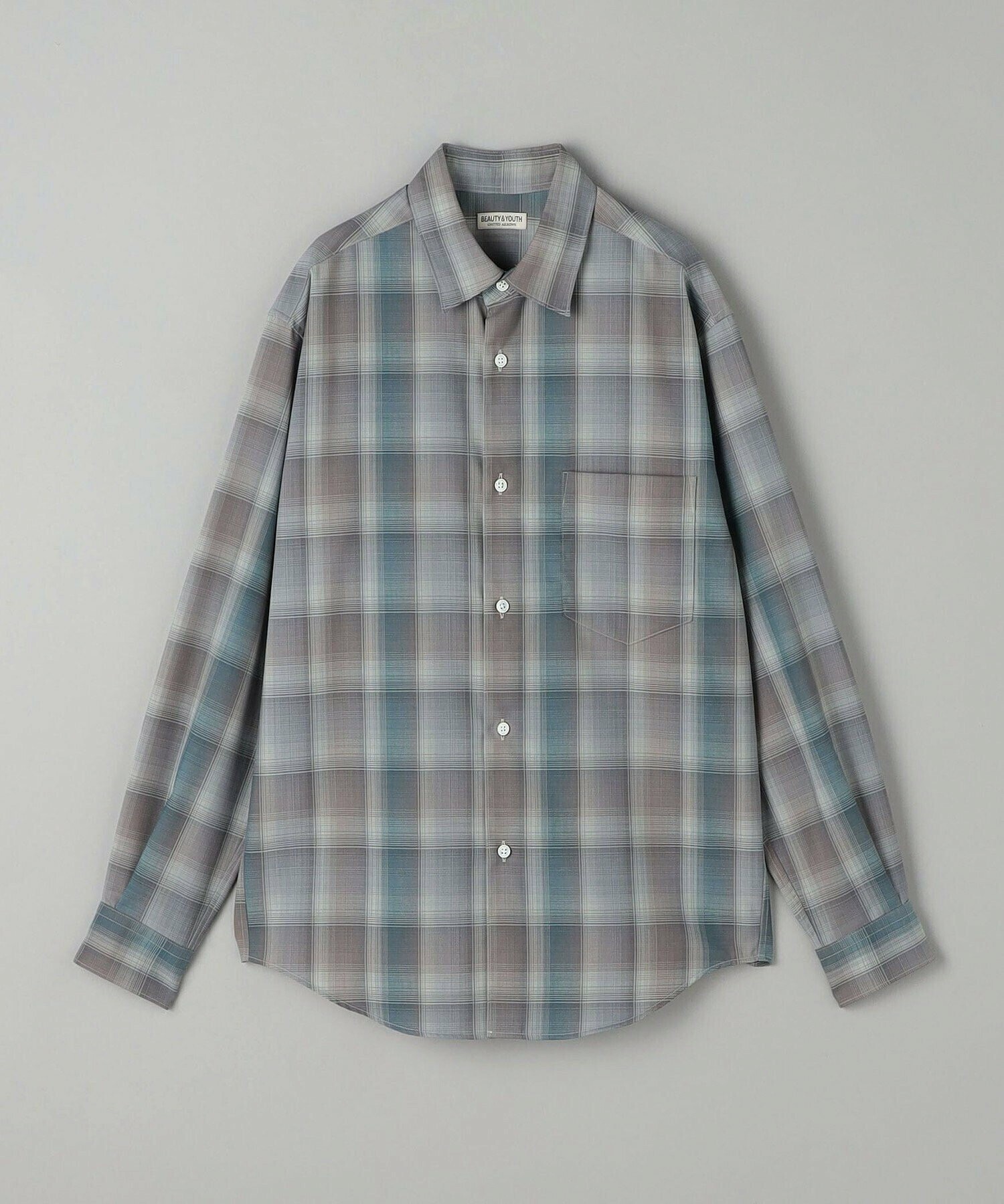 BEAUTY&YOUTH UNITED ARROWS 尾州 チェック レギュラーフォルム テーパード シャツ -MADE IN JAPAN-