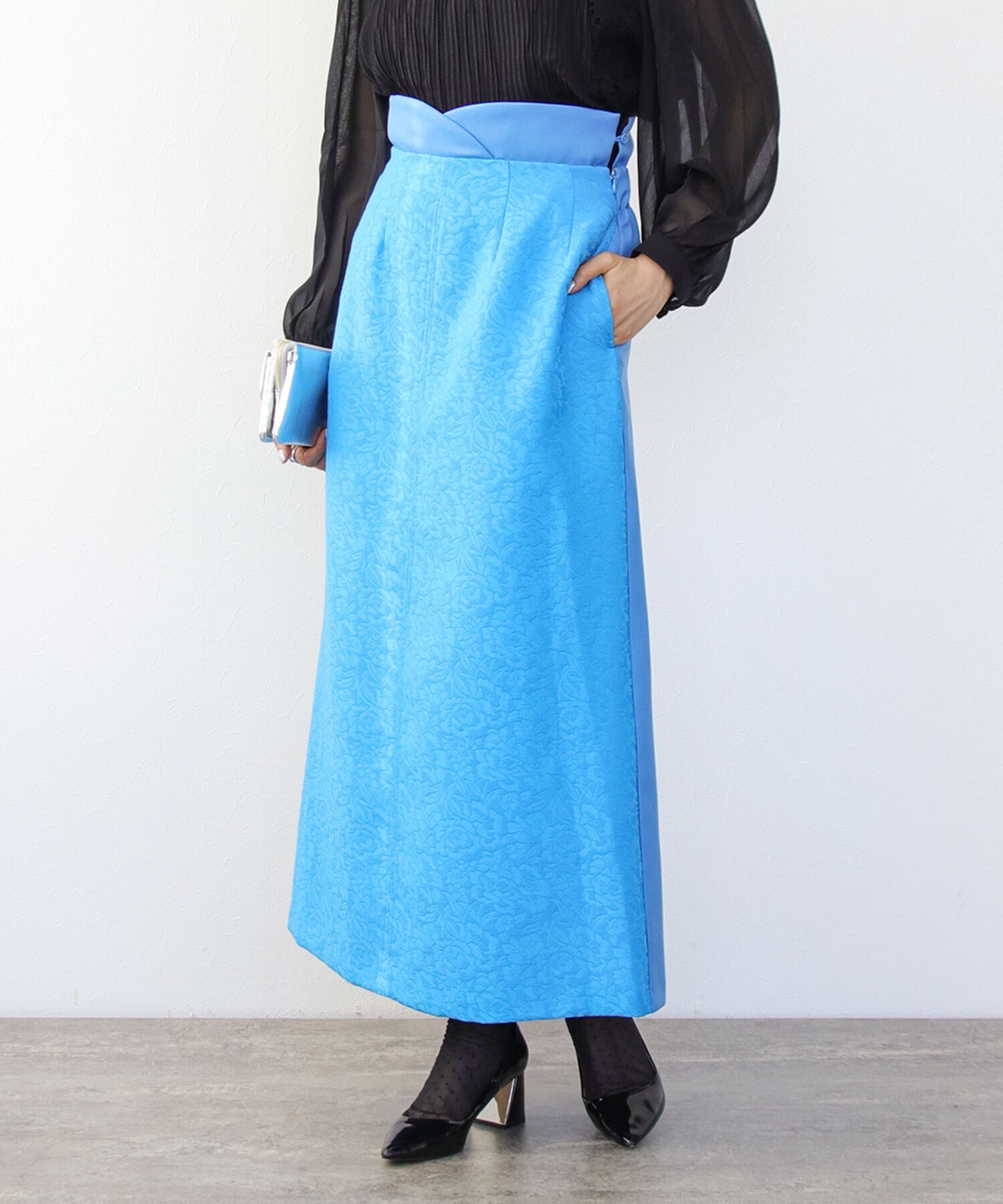 Cepica ジャガード切替2Wayウエストスカート