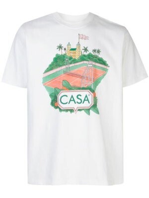 Casablanca court-print cotton T-shirt