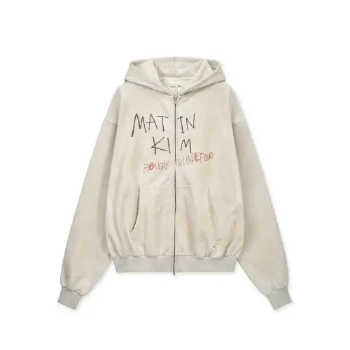 Matin Kim VINTAGE WASHED GRAFFITI HOODY ZIP UP