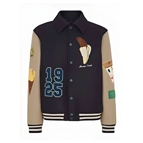 FENDI ベージュ＆ブルーウール Fendiliciousボンバージャケット