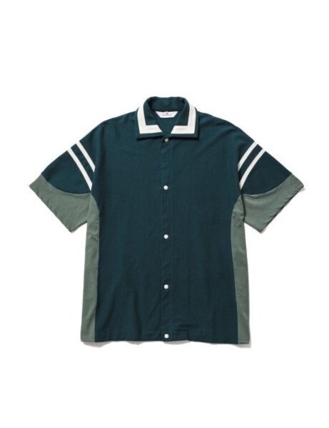 Sasquatchfabrix. TRIMMING BASEBALL H/S SHIRT [Blue Green]