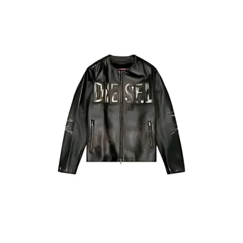DIESEL レザージャケット ロゴ カウハイドレザー