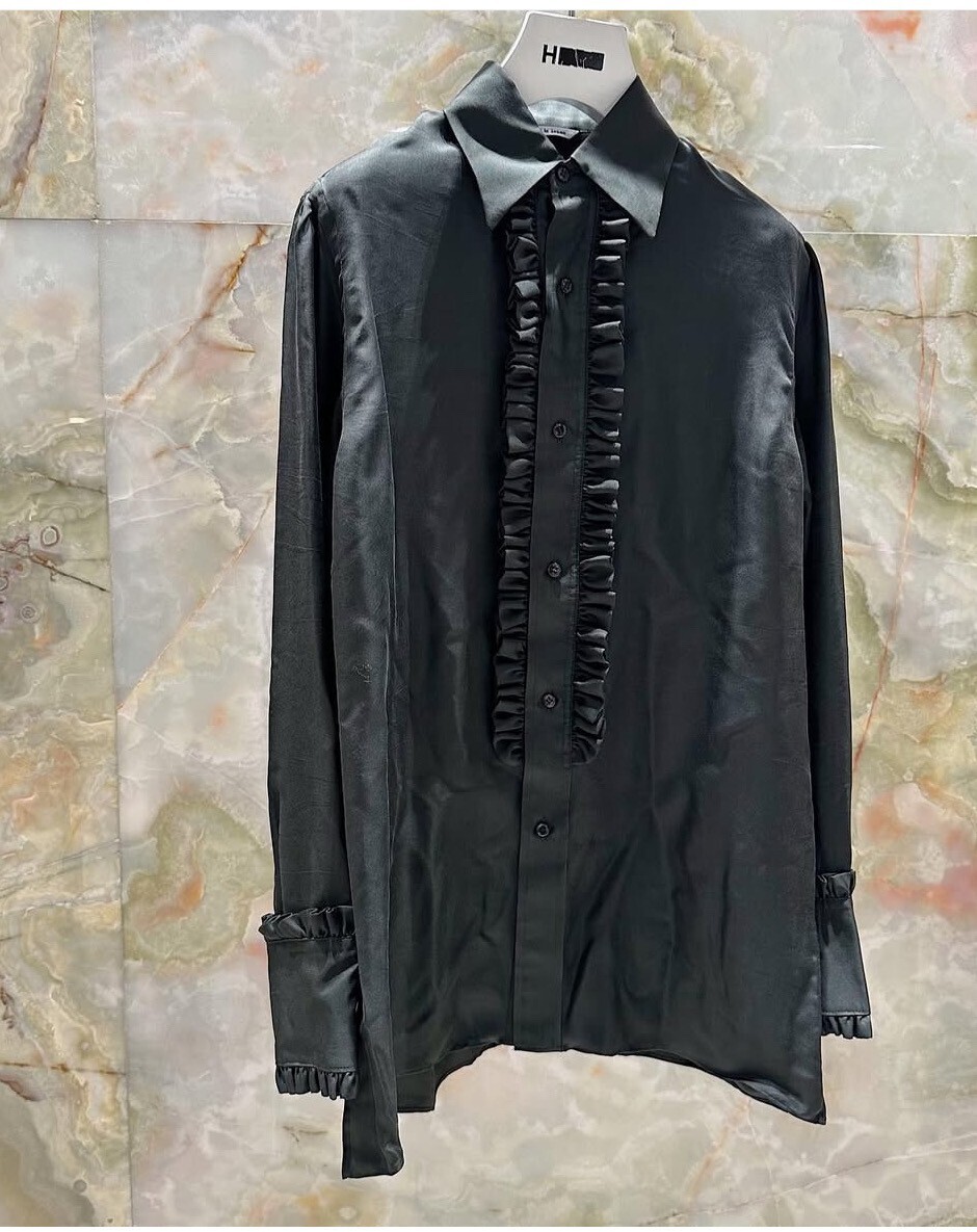 BOWTE SILK TWILL FRILL DRESS SHIRT
