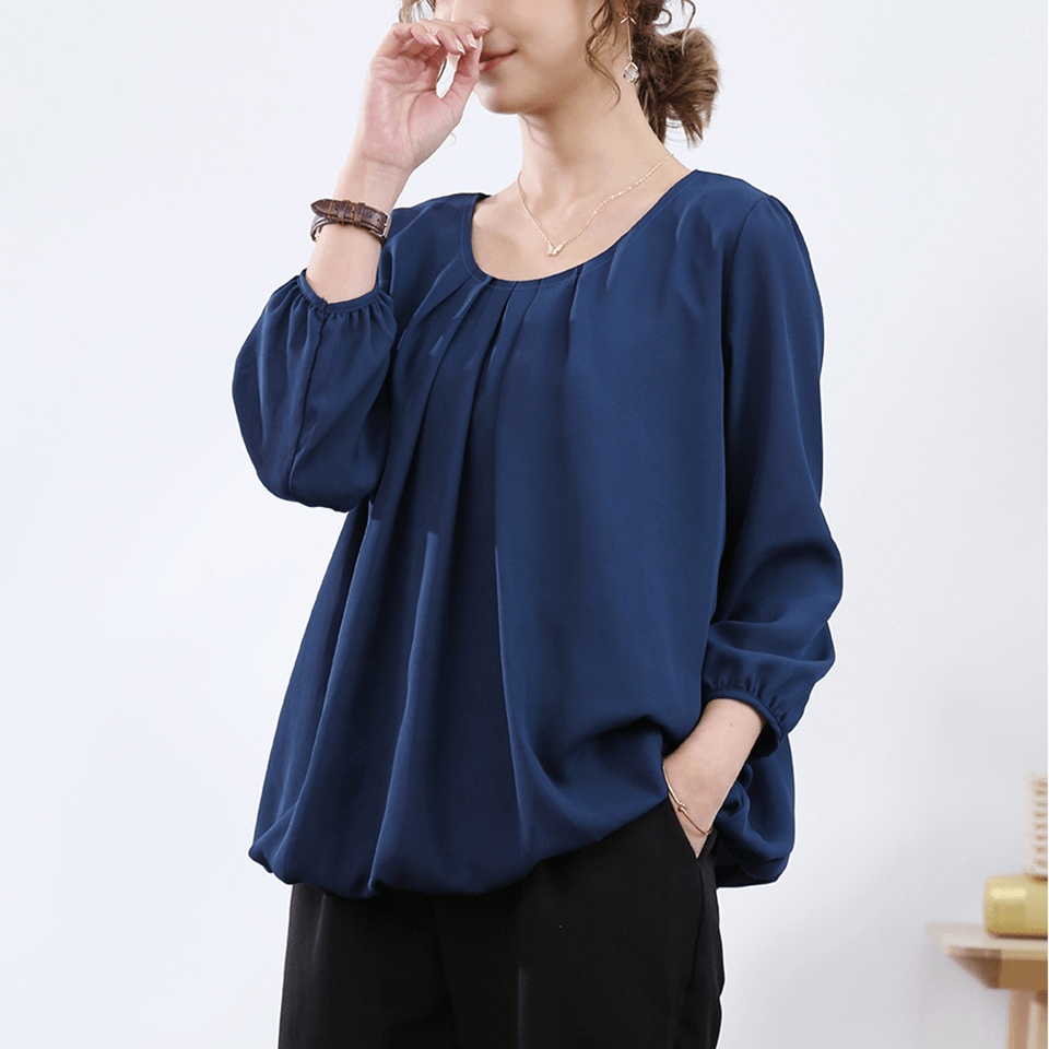 Doux Belle フロントタックシフォンブラウス