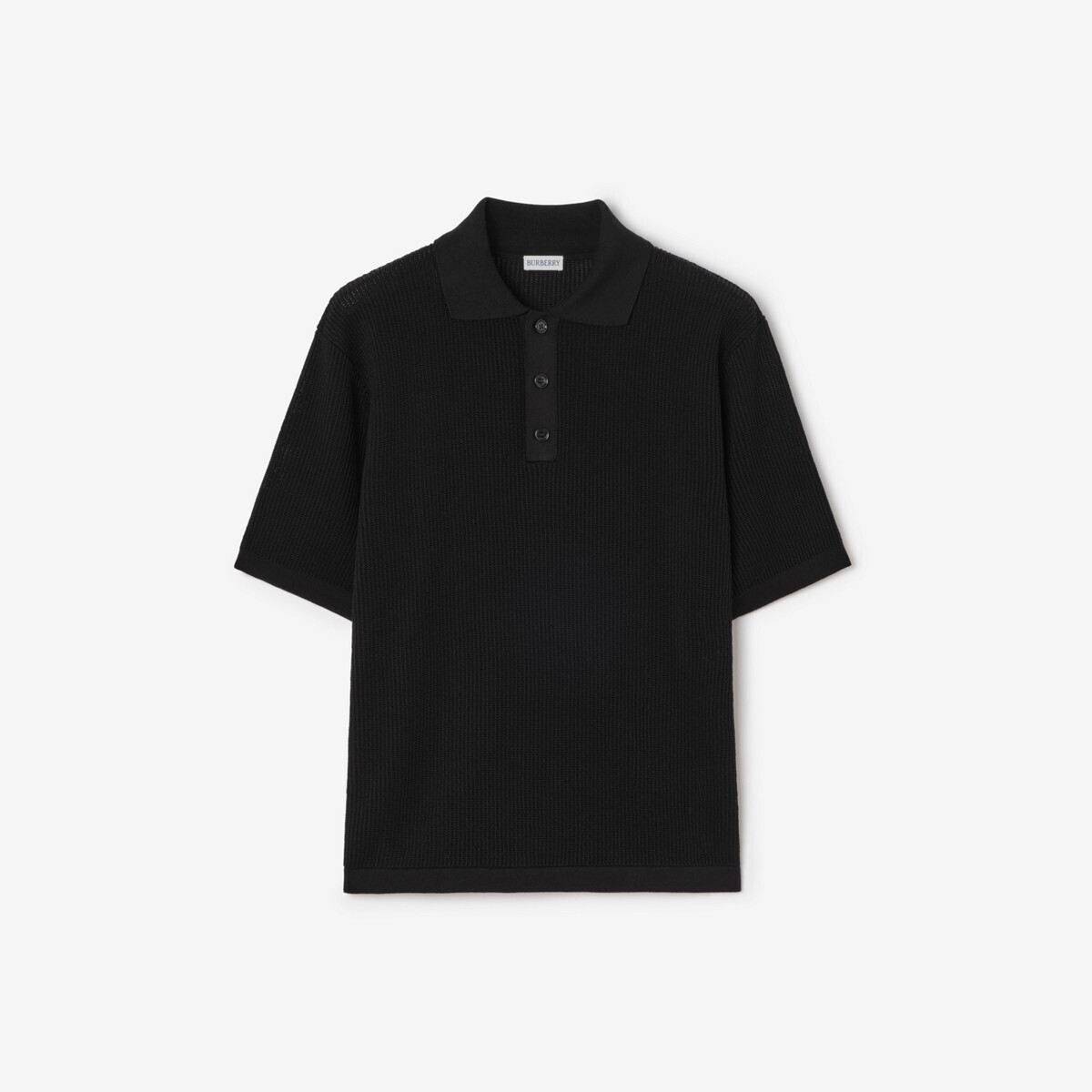 BURBERRY チェックトリム コットンポロシャツ