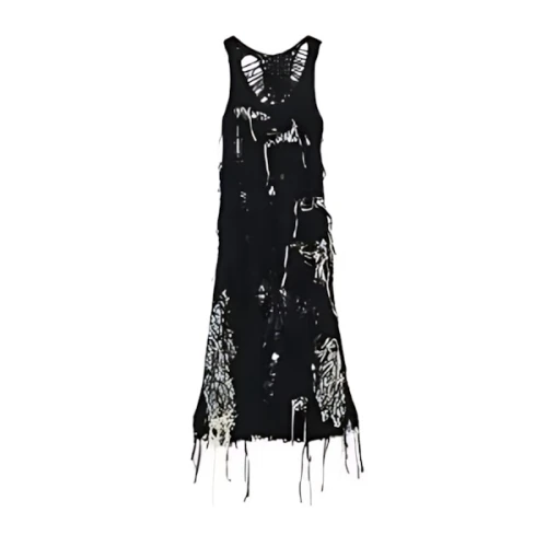 Yohji Yamamoto COTTON TAPE TWISTED BRAID SLEEVELESS DRESS
