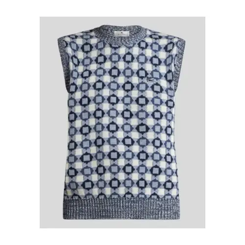 ETRO コットンブレンド ジャカード ニットベスト