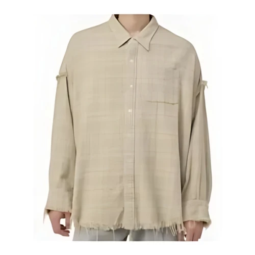 R13 SHREDDED SEAM DROP NECK SHIRT