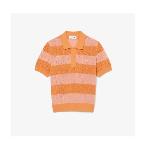 Lacoste ファットボーダーメッシュニットポロシャツ